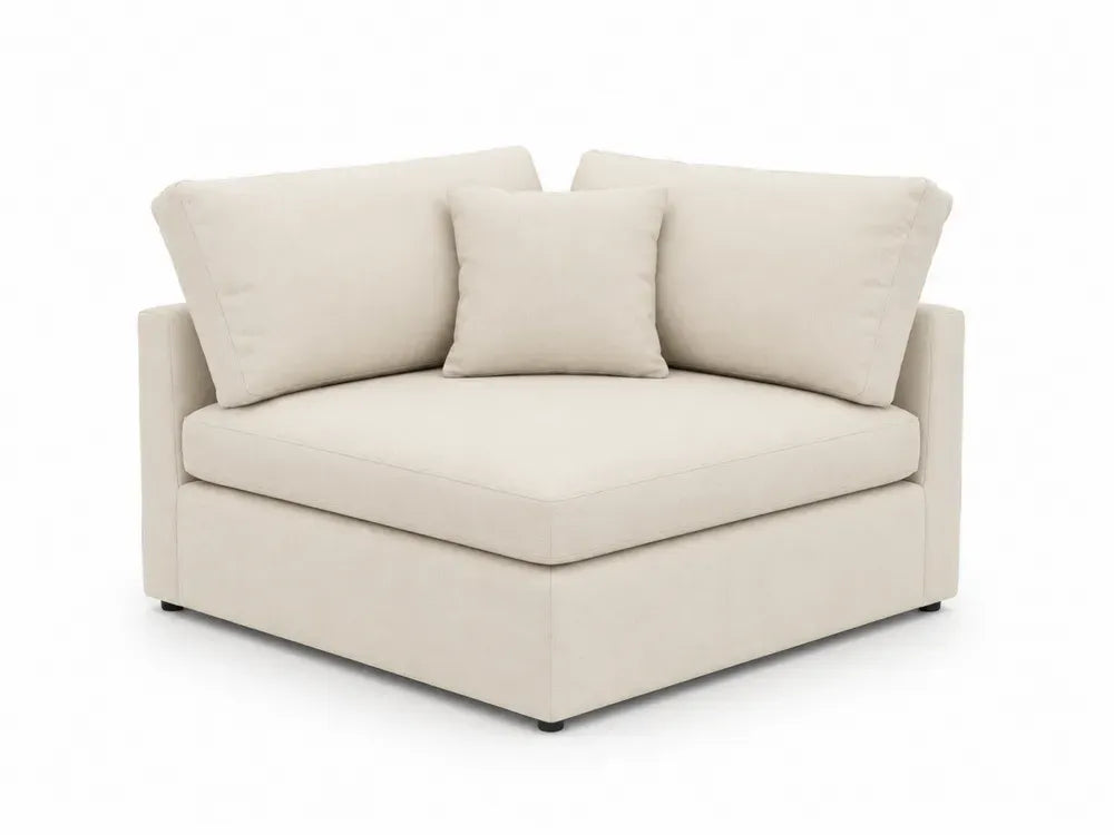 Modulares Ecksofa Eckelement mit Kissen 100 x 100 x 85 cm Polyestergewebe Sperrholz quadratisch Beige Schwarz