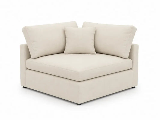 Modulares Ecksofa Eckelement mit Kissen 100 x 100 x 85 cm Polyestergewebe Sperrholz quadratisch Beige Schwarz